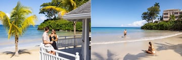 Couples Sans Souci couples on terrace and beach