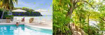 Couples Sans Souci mineral pool and gardens