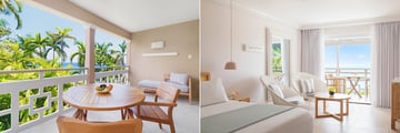 Couples Sans Souci ocean suite balcony and bedroom