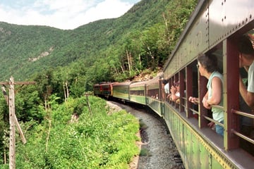Crawford Notch train ride in the White Mountains
