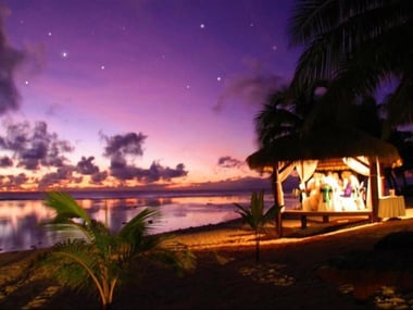 The resort at night