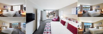 Crowne Plaza Queenstown, (clockwise from top left): King Room, King Suite, King Room Lake View, King Room Courtyard View and King Room Mountain View 