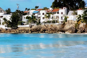 Houses along the Barbados coastline