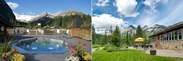 Hot Tub and Exterior Views in Summer at Deer Lodge