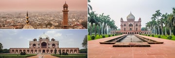 Skyline view, Humayan's Tomb and Safarjung's Tomb, Delhi
