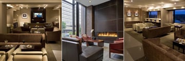 Signature Club Lounge, Lobby Fireplace Seating Area and Signature Club Lounge at Delta Calgary Downtown