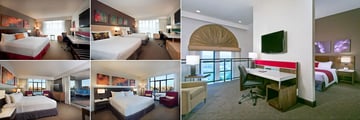 Delta Hotels by Marriott Victoria Ocean Pointe Resort, (clockwise from top left): King Guest Room, Queen-Queen Guest Room, The Loft Suite, Club Level Water View Room and Olympic View Suite with Patio