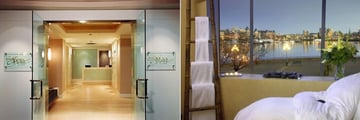 Spa Entrance and Spa Treatment Room at Delta Hotels by Marriott Victoria Ocean Pointe Resort