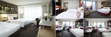Delta Ottawa City Centre, (clockwise from left): Deluxe Two Queens Guest Room, Two Doubles Guest Room, Queen Guest Room, Club Level Two Doubles Guest Room and Club Level King Guest Room