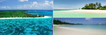 Denis Island aerial view & beaches