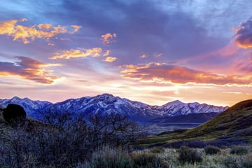 Sunrise over the desert near Salt Lake City