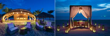 Fusion Resort Phu Quoc's Beach Bar and romantic dining at night