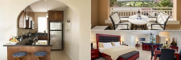 Divi Village All Inclusive Villas, Studio Suite Kitchen, Balcony and Living Area