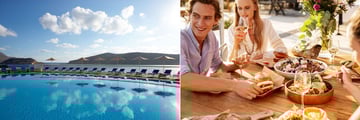 Main pool and dining at Domes of Elounda