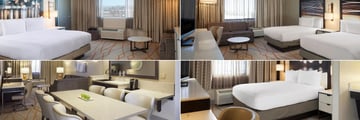 Three Guestrooms and Suite Living Area at Doubletree by Hilton Denver Stapleton North