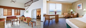 Suite Living Area and Standard Queen Bedroom at DoubleTree by Hilton Esplanade Darwin