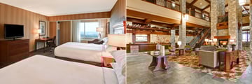 Double rooms and the lobby at Doubletree Fallsview Resort & Spa by Hilton