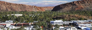 Aerial view of downtown Alice Springs