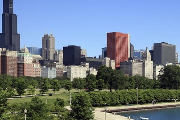 Downtown Chicago and Lake Michigan
