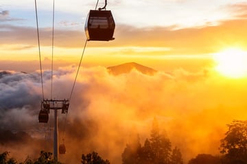 Dramatic cable car scene in Langkawi