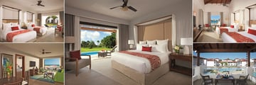 Dreams Dominicus La Romana, Preferred Club (PC) Deluxe Swim-Up Room, PC Suite Swim-Up, PC Deluxe Pool/Tropical View Room, PC Suite Tropical View Terrace and PC 2/3 Bedroom Family Suite Tropical View