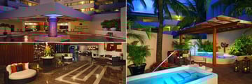 Dreams Puerto Aventuras Resort & Spa, Exterior to Lobby, Spa Outdoor Jacuzzis and Interior Lobby