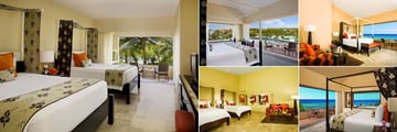 Deluxe Pool View Twin, Honeymoon Jacuzii Dolphin View, Preferred Club Room, Honeymoon Jacuzzi Ocean View and Family Suite Deluxe Pool View at Dreams Puerto Aventuras Resort & Spa  