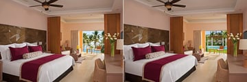 Deluxe Partial Ocean View and Deluxe Swim Out Room at Dreams Royal Beach Punta Cana