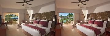 Preferred Club Partial Ocean View and Deluxe Pool View rooms at Dreams Royal Beach Punta Cana