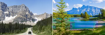 Driving along the Icefields Parkway & Two Jack Lake in Banff National Park