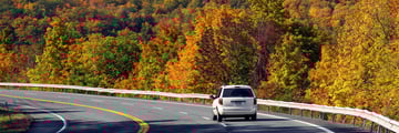 Driving through Catskill Mountains