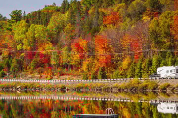 Driving past the Lake of Two Rivers, Algonquin Provincial Park