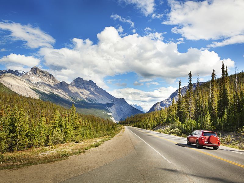 driving through Banff