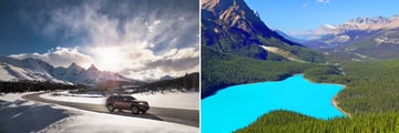 Driving through the Icefields Parkway & Peyto Lake 