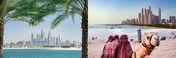 Dubai cityscape views & Camel in the desert