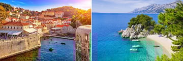 Dubrovnik Fortress and beach in Croatia