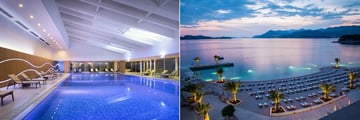 Indoor pool and the beach at Dubrovnik President Valamar Collection Hotel