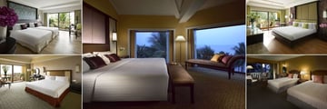 Dusit Thani Hua Hin, (clockwise from top left): Presidential Suite Second Bedroom, Presidential Suite Master, Superior Room, Superior Room Two Beds and Dusit Club Room