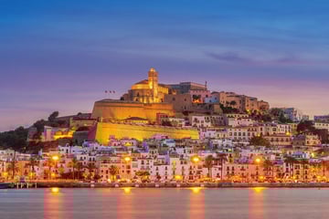 Eivissa capital at sunset, Ibiza