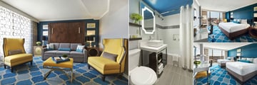 Embassy Row Hotel, (clockwise from left): Suite, Bathroom, Deluxe City View and Double Deluxe Room
