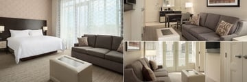 Embassy Suites by Hilton Louisville Downtown, Outdoor Terrace Suite Bedroom and Indoor Terrace Suite Living Areas 