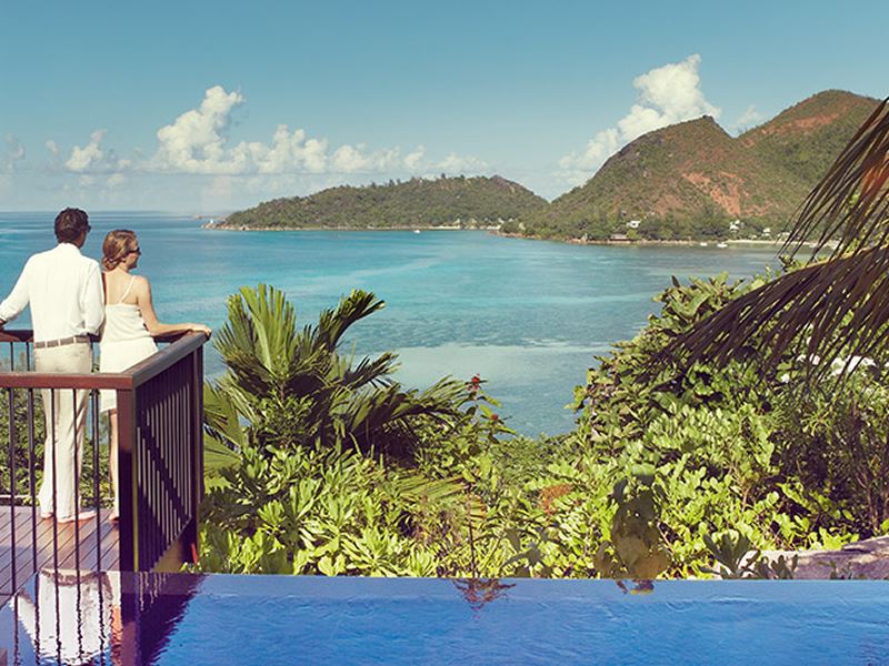 Enjoying the views of Raffles Praslin Seychelles