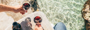 Enjoying wine by the coast in Croatia