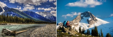 Kootenay River (left), and hiking in Whistler (right)