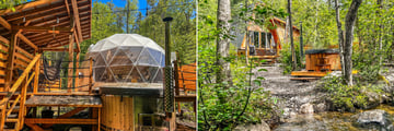 Exode en Nature Accommodations with private heated Nordic bath