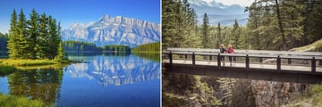 Two Jack Lake in Banff (left), and Maligne Canyon in Jasper (right)