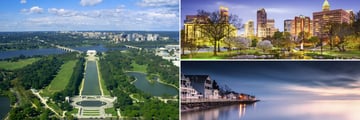 Washington DC, Charlotte and Chesapeake Bay