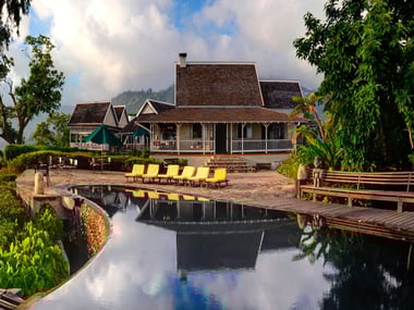 Exterior view of Strawberry Hill from the pool