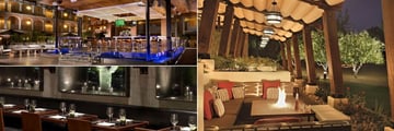 Fairmont Scottsdale Princess, The Plaza Bar, Bourbon Steak Restaurant Fire Pits and Bourbon Steak Restaurant Interior