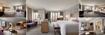 Fairmont Washington DC, (clockwise from top left): Deluxe Room, Fairmont Gold Executive Suite, Fairmont Gold Signature Room, Ambassador Suite and Magnolia Suite